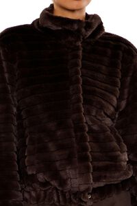 WALNUT Quilted Faux Fur Bomber Jacket, image 3
