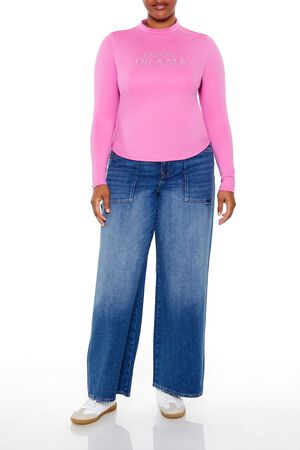 PINK/MULTI Plus Size Jadore Drama Top, image 2