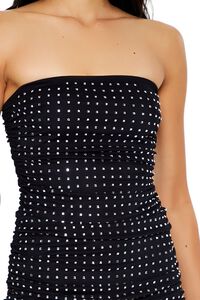 BLACK Rhinestone Ruffle Mini Tube Dress, image 5