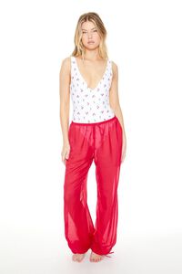 HOT PINK Sheer Swim Cover-Up Pants, image 1