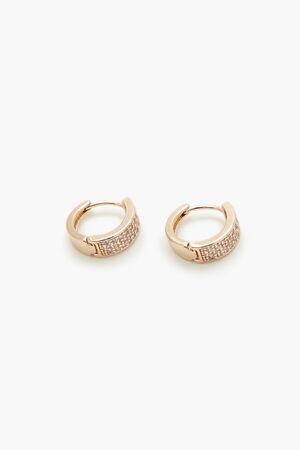 GOLD/CLEAR Rhinestone Hoop Earrings, image 1