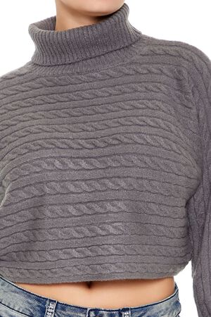 EGRET Cable Knit Turtleneck Sweater, image 3