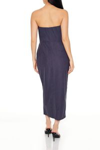 CHARCOAL Strapless Zip-Up Cargo Midi Dress, image 4