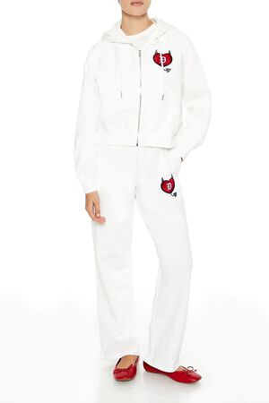 WHITE/MULTI Stealin Hearts Patch Zip-Up Hoodie, image 2