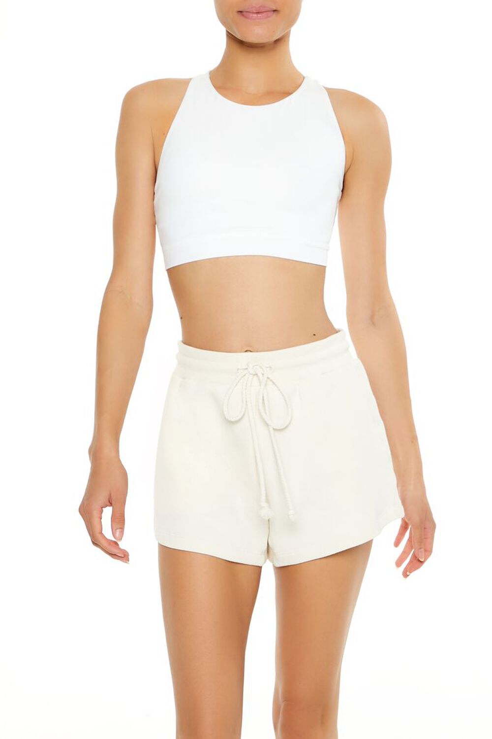 WHITE Crisscross Cutout Sports Bra, image 1