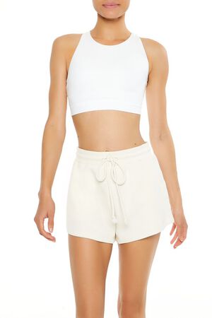 WHITE Crisscross Cutout Sports Bra, image 1