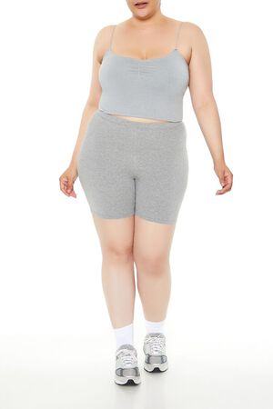 HEATHER GREY Plus Size Seamless Cropped Cami, image 2