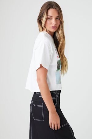 WHITE/MULTI Cropped BFFFS Graphic Tee, image 2
