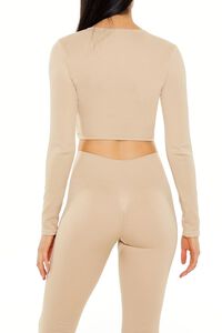 DESERT SAND Active Seamless Surplice Crop Top, image 5