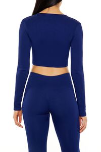 DARK NAVY Active Seamless Surplice Crop Top, image 5