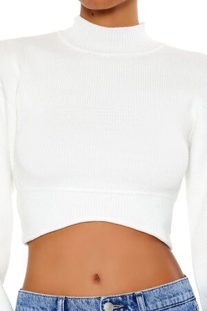 MAPLE Mock Neck Cropped Sweater, image 3