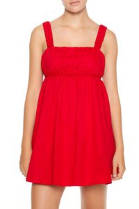 RED Poplin Babydoll Mini Dress, image 4