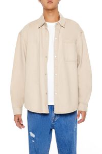 TAUPE Cotton Curved-Hem Shirt, image 1