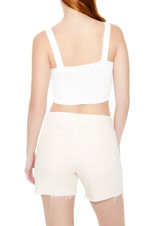 WHITE Sweater-Knit Crop Top, image 3