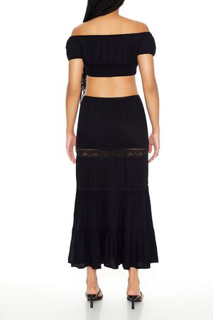 BLACK Off-the-Shoulder Top & Skirt Set, image 3