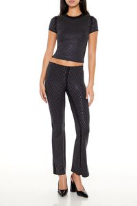 BLACK Contour Sculpt Rhinestone Tee, image 2