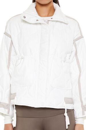 WHITE Quilted Two-Tone Puffer Jacket, image 3