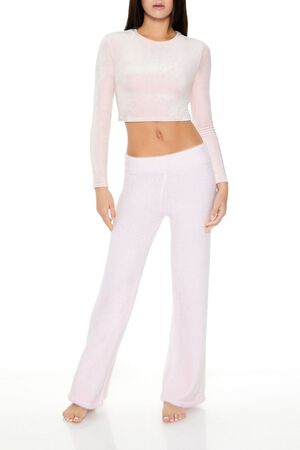 BLOSSOM Sweater-Knit Flare Pants, image 1