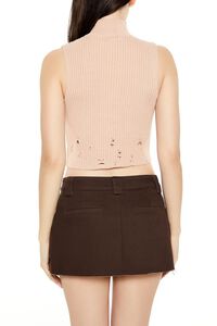 ALMOND Distressed Turtleneck Sweater Vest, image 5