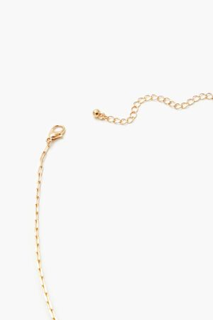 GOLD/CLEAR Rhinestone Crescent Moon Necklace, image 3