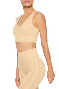 DESERT SAND Seamless Cable Knit Sports Bra, image 4