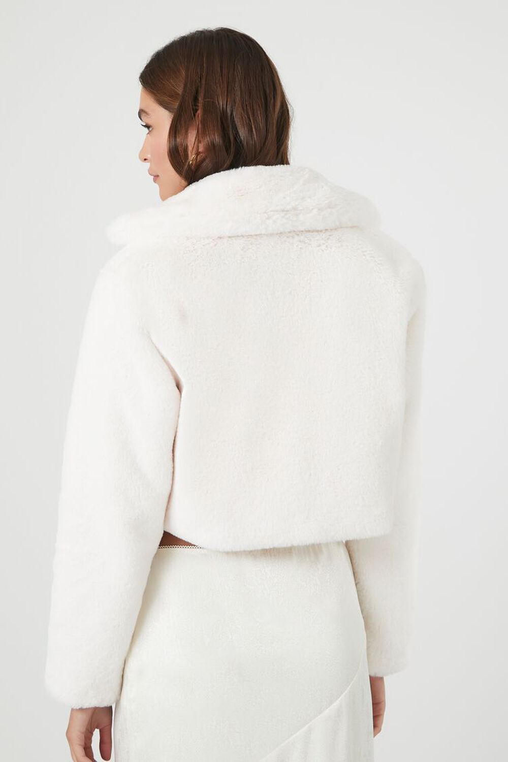 WHITE Plush Cropped Coat, image 3