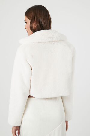 WHITE Plush Cropped Coat, image 3