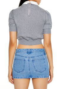 GREY Sweater-Knit Collar Crop Top, image 5