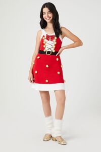 RED/MULTI Pom Pom & Sequin Santa Mini Dress, image 4