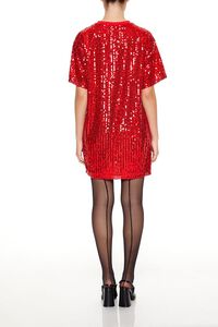 RED/WHITE Sequin Naughty or Nice T-Shirt Dress, image 5