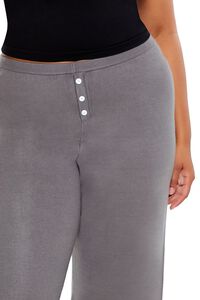 DARK GREY Plus Size Sweater-Knit Wide Pants, image 5