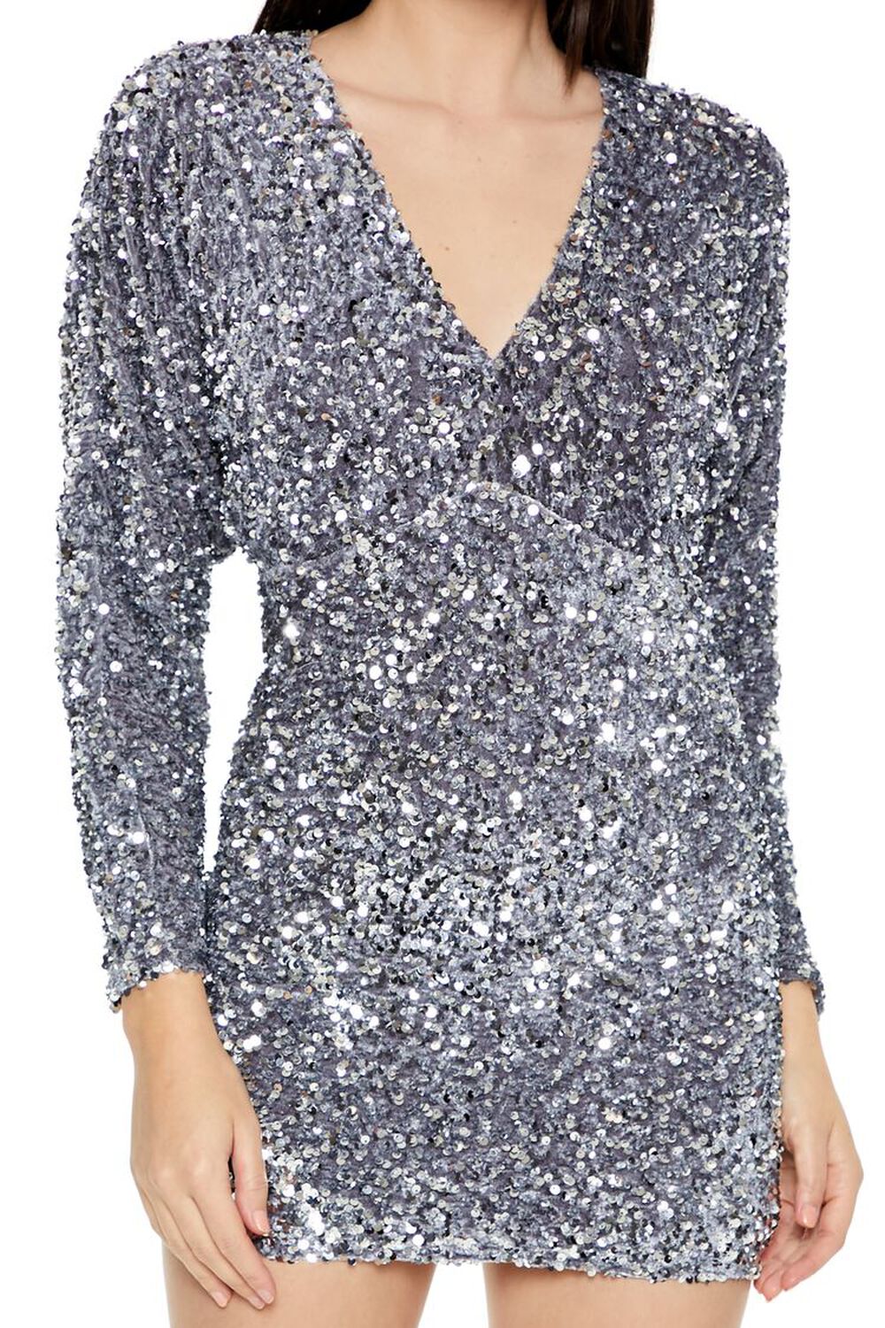 SILVER Sequin Mini Dress, image 3