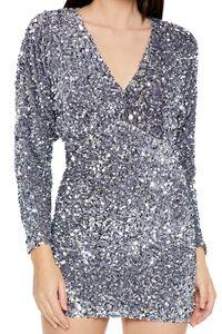 SILVER Sequin Mini Dress, image 3