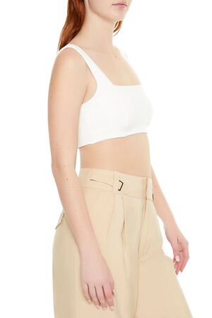 WHITE Sleeveless Crop Top, image 2