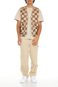 TAUPE/MULTI Checkered Cargo Vest, image 2