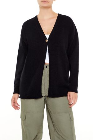 OLIVINE  Split-Hem Cardigan Sweater, image 1