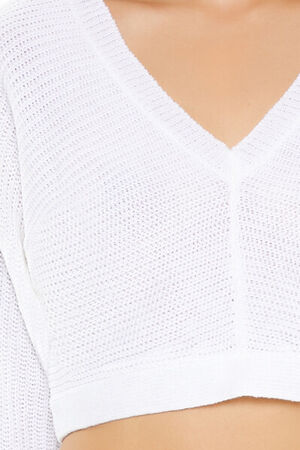 BROWN Open-Back Cropped Sweater, image 3