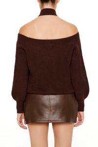 TURKISH COFFEE Crisscross Off-the-Shoulder Sweater, image 5