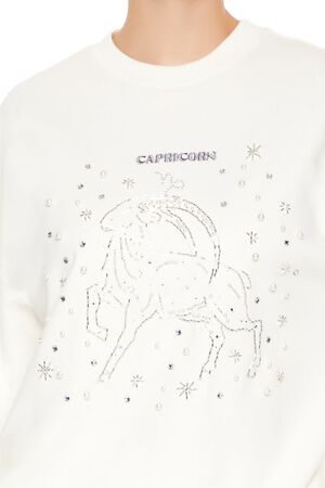 WHITE/MULTI Beaded Capricorn Pullover, image 3