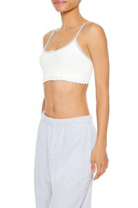 WHITE/BLUE Seamless Bow Longline Bralette, image 4