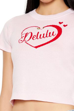 PETAL PINK/MULTI Delulu Sweater-Knit Crop Top, image 3