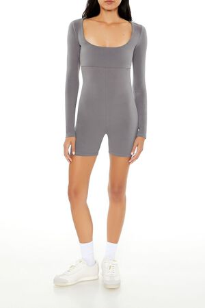 PEWTER Fitted Long-Sleeve Romper, image 2
