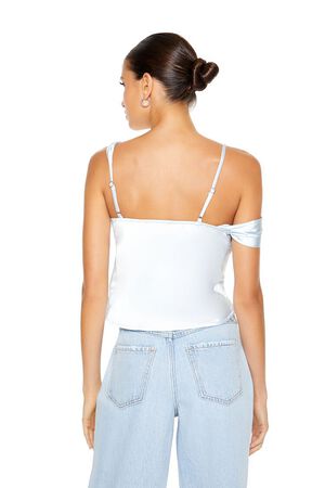 BLUE MIST Draped Satin Cami, image 3