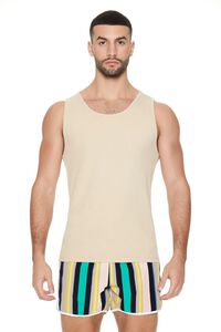 JADE/MULTI Striped Drawstring Short Inseam Swim Trunks, image 1