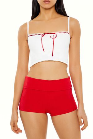 WHITE/RED Seamless Bow Bralette, image 1