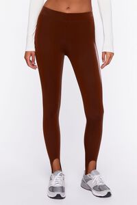 CHOCOLATE Faux Leather Stirrup Leggings, image 2