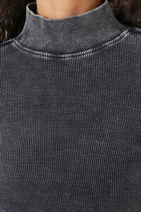 BLACK Waffle Knit Turtleneck Top, image 5