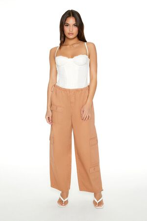 YELLOW Twill Toggle Drawstring Cargo Pants, image 1