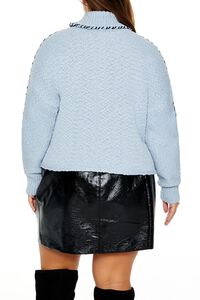 BLUE/BLACK Plus Size Whipstitched Turtleneck Sweater, image 5