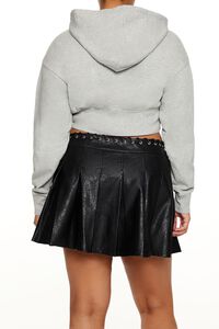 HEATHER GREY Plus Size Bustier Cropped Hoodie, image 5